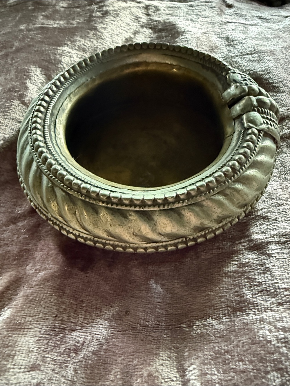 Vintage Bedouin bracelet/anklet made into dish/ candle holder